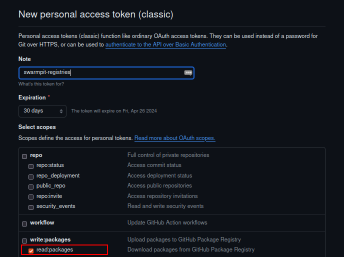 Dengan Akses read package only