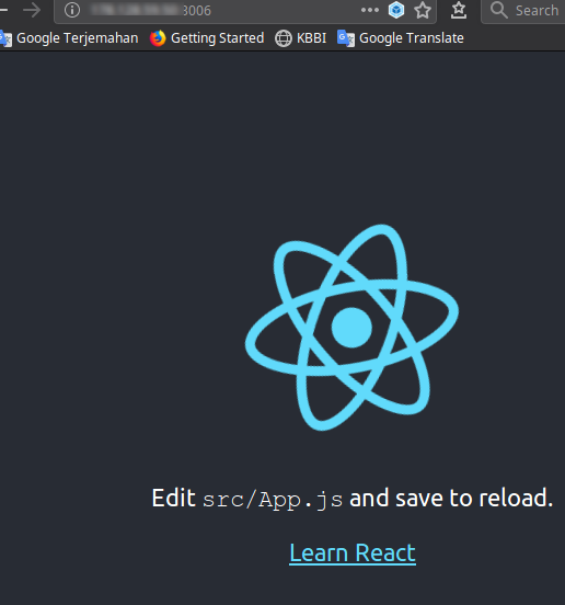 Tampilan React Getting Started