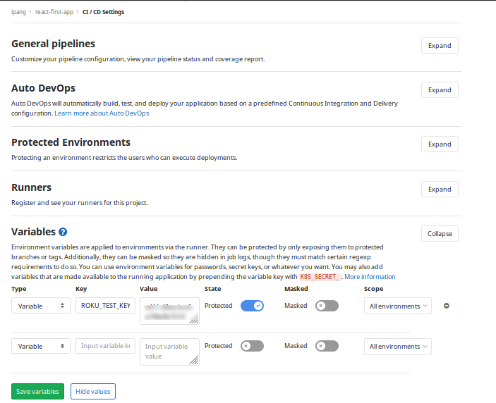 Add Variable at Gitlab CI/CD
