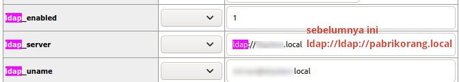 Sebelumnya Jalan Loh Dengan Settingan ldap://ldap:// Ini