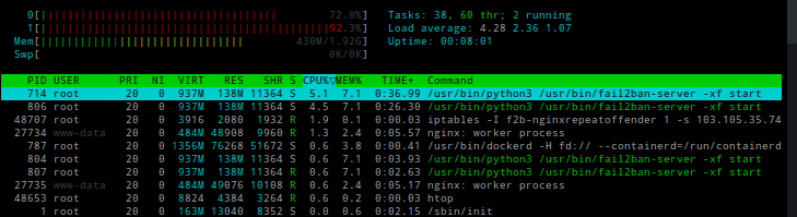 Fail2ban Eat All CPU