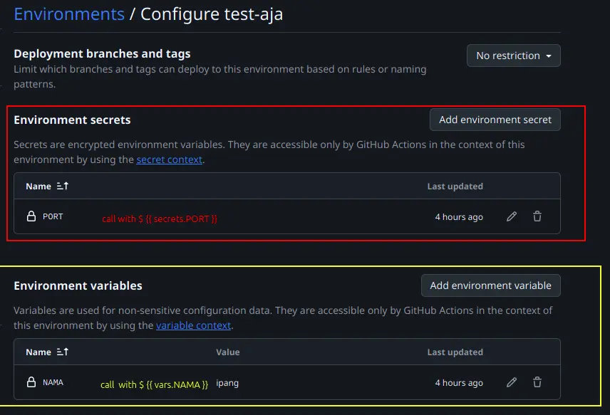 Cara Memanggil Variables &amp; Secrets