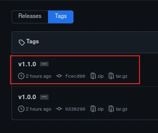 Tags v1.1.0 Otomatis Di buat