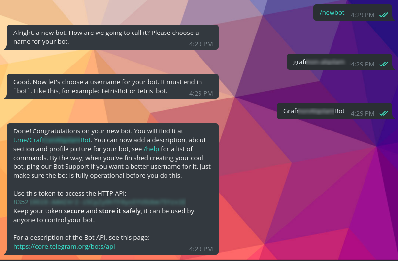 Bot Token API dari BotFather