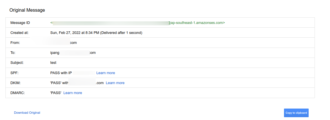 Setup SES di iredmail Sukses