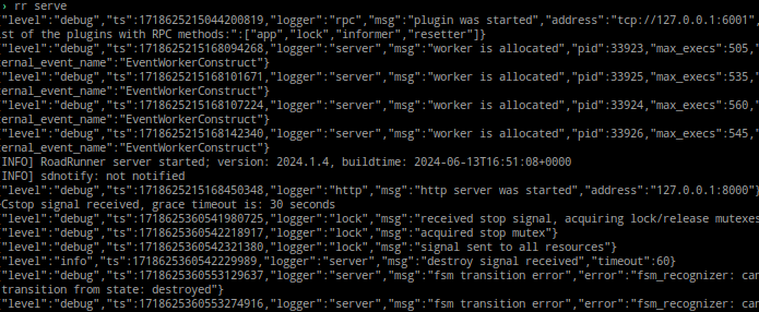 Using rr serve on Laravel