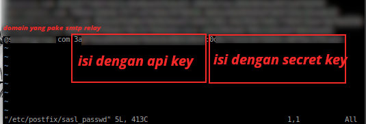 Konfigurasi di sasl_passwd