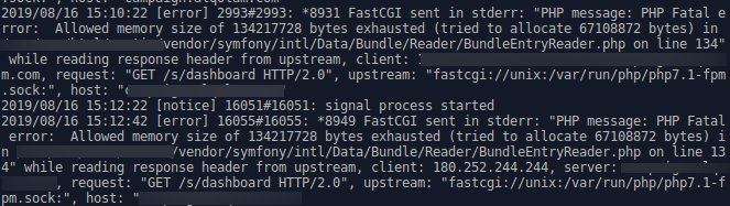 Allowed memory size of 134217728 bytes exhausted