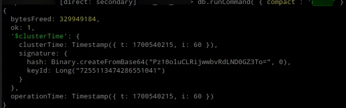 Running compact di Secondary Ga Ada Warning