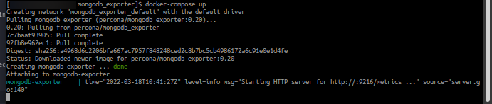 Deploy Percona MongoDB Exporter