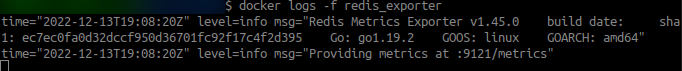 redisexporter Running Succesfully