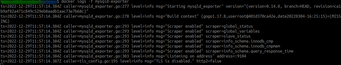mysqld_exporter Running Succesfully