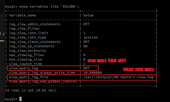 Cek Status Slow Query