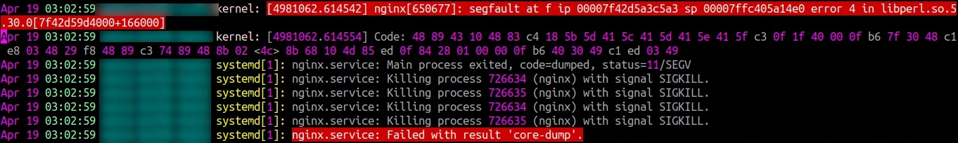 Error at /var/log/syslog Was More Detailed