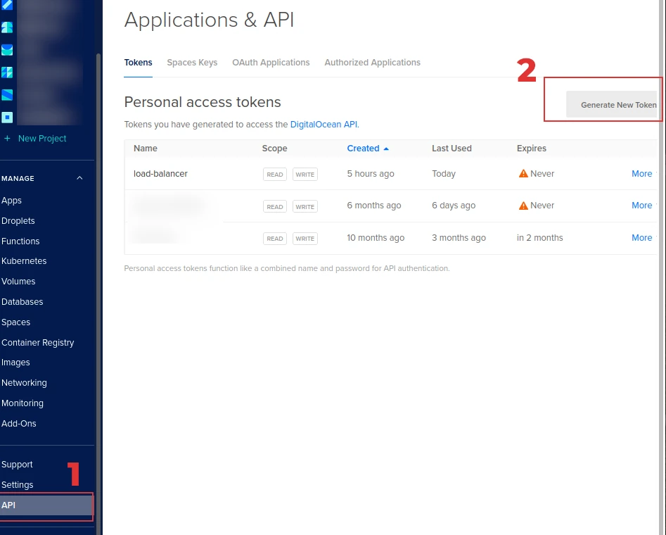 Buat PAT di DigitalOcean