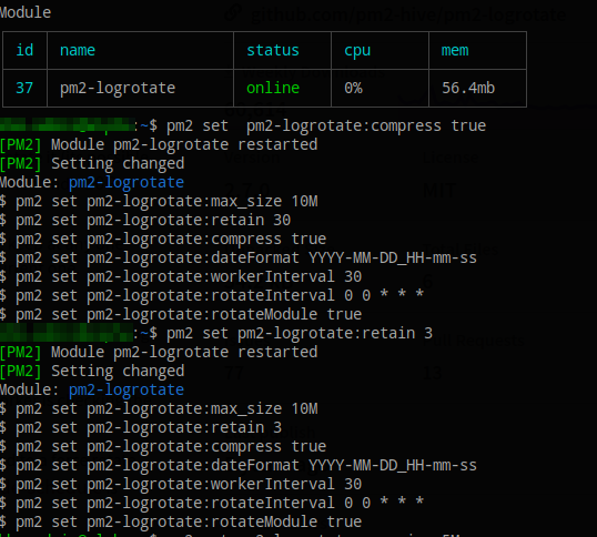 pm2-logrotate Full Config