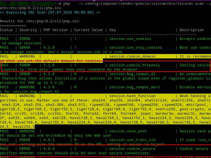 Result After Change Some iniscan Recommendations