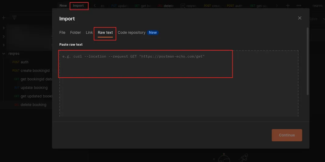 Convert Curl ke Postman Collection