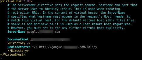 Config Apache untuk Redirect Page