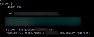 Config Nginx untuk Redirect Page