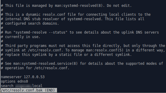 Ubuntu Default /etc/resolv.conf File