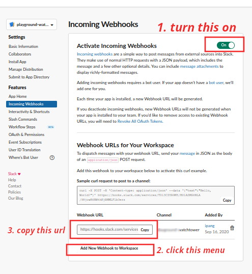 Webhook Berhasil di Buat
